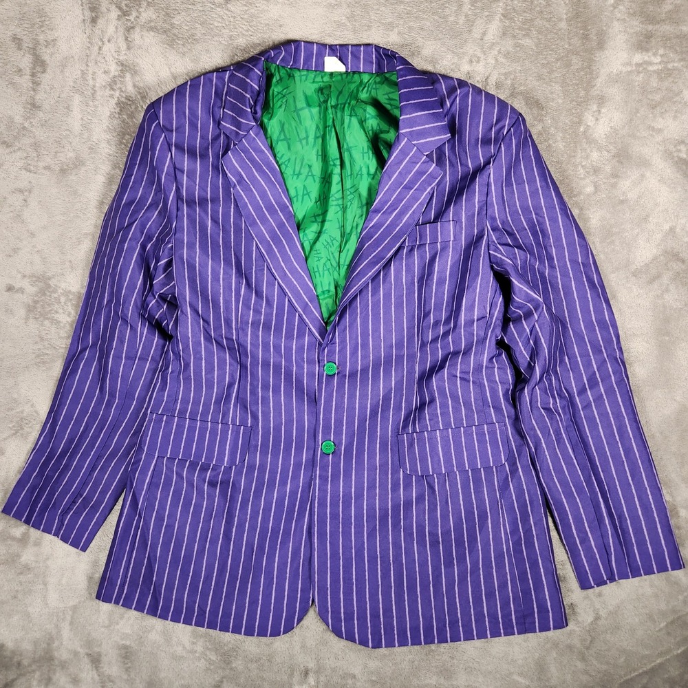 Spirit The Joker Blazer Mens XL Purple Excellent Pinstripe Cosplay Suit Jacket - Picture 1 of 10